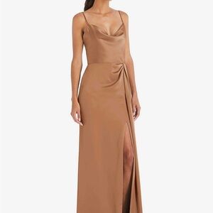 Dessy Collection Camel Maxi Dress